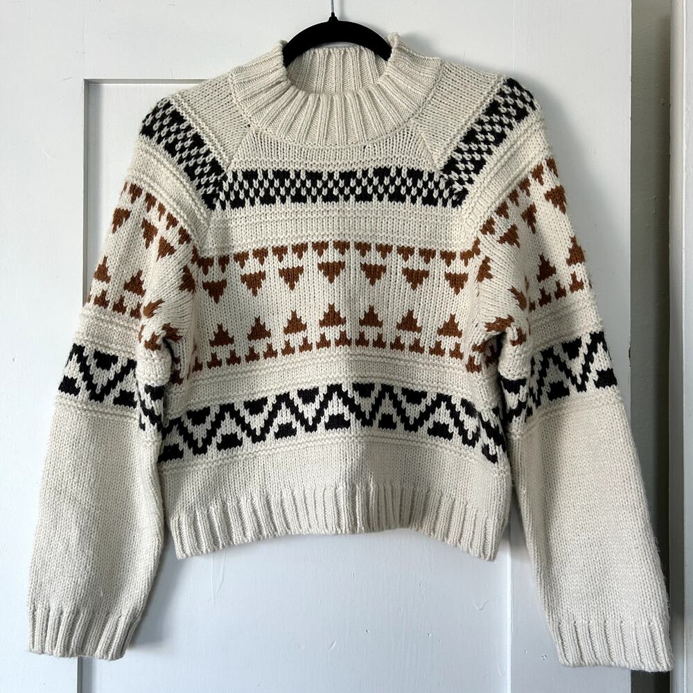 Universal Thread Fair Isle cozy cream sweater XS